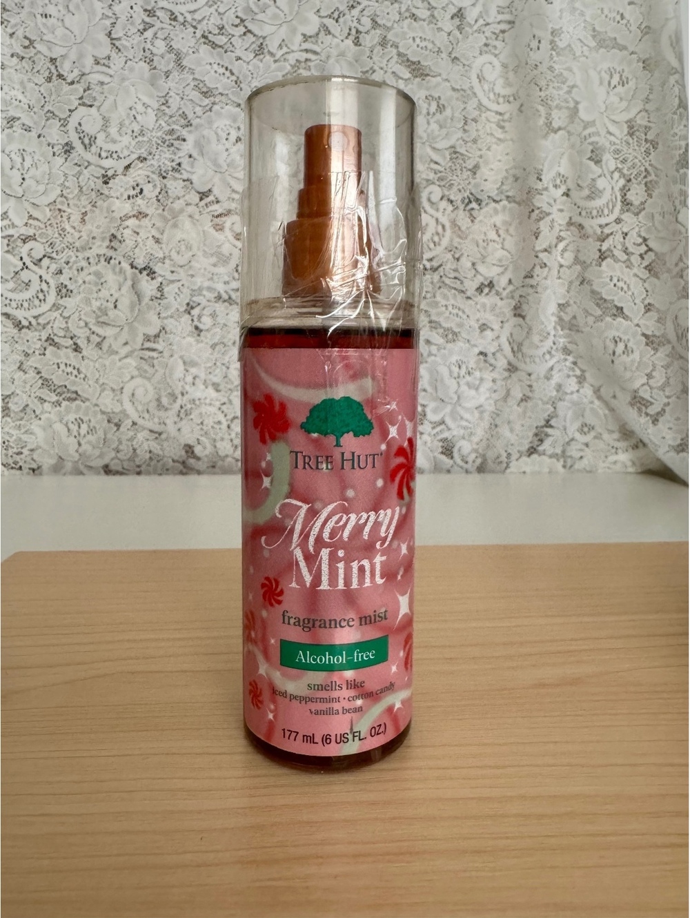 Tree Hut Merry Mint Body Mist 6 oz Iced Peppermint Cotton Candy Vanilla
